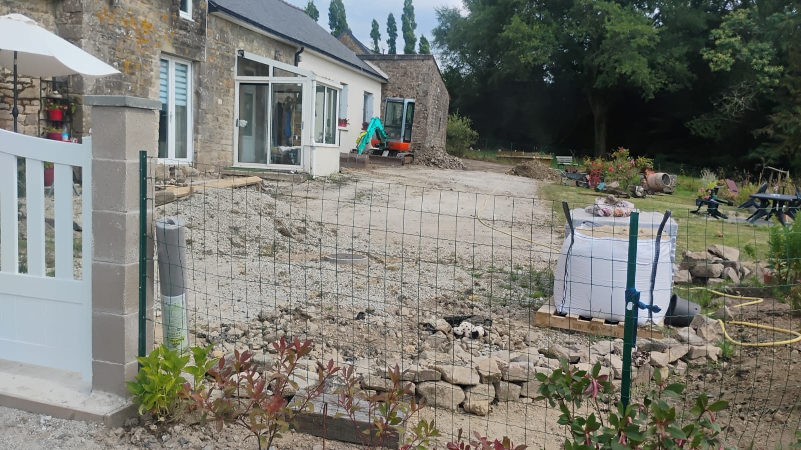 Driveway of a stone house: before