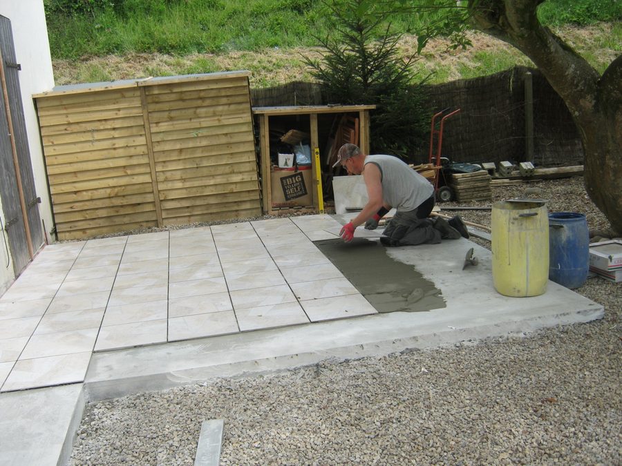 Laying the tiles